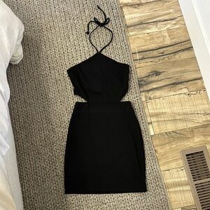Elegant Black Halter Dress